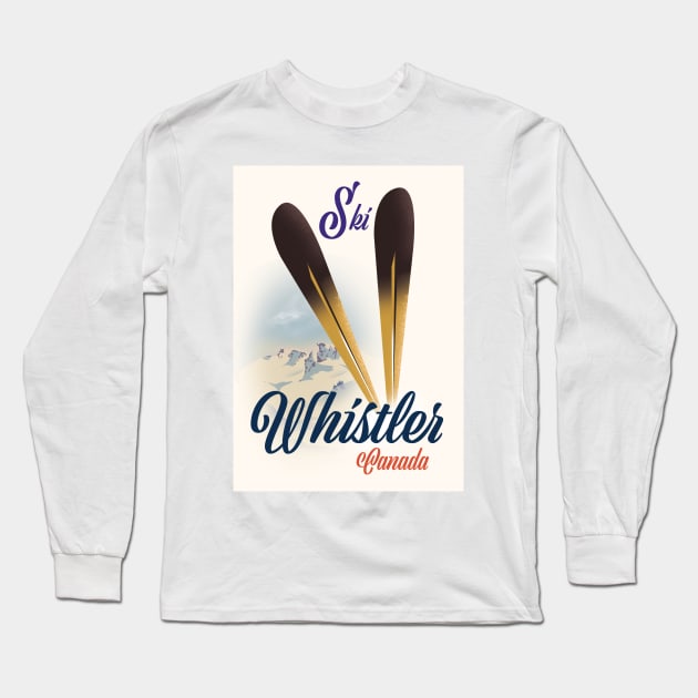 Whistler Canada Ski poster Long Sleeve T-Shirt by nickemporium1